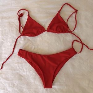Triangle Top Red Bikini